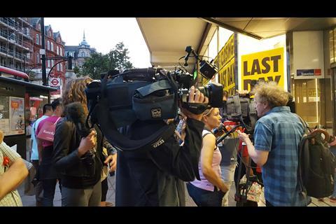 TV crews were in force to capture the last moments of BHS Oxford Street